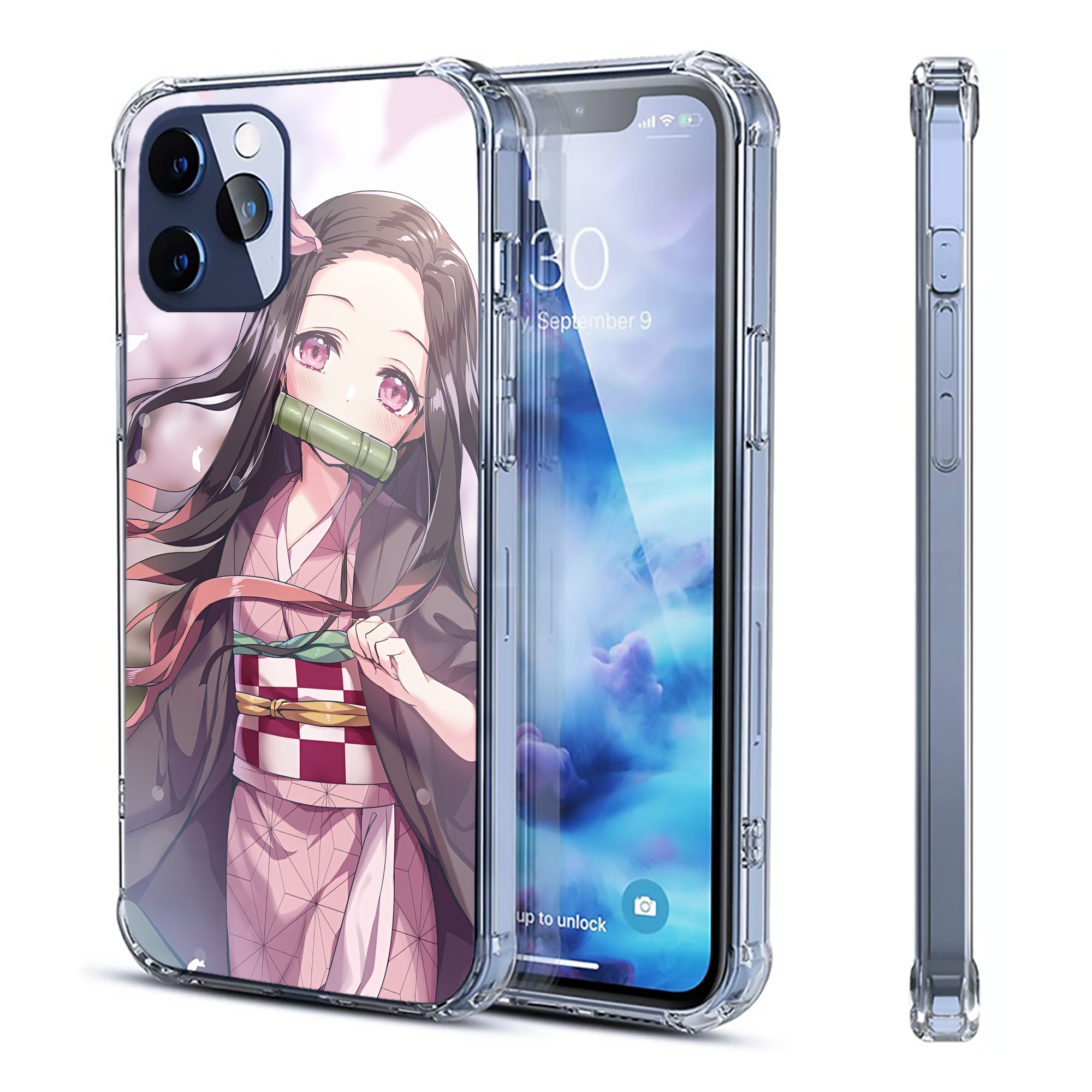（画像用） 鬼滅の刃（きめつのやいば）竈門 禰󠄀豆子／かまど ねずこ Kamado Nezuko 【iPhone 12シリーズ対応】透明スマホケース（クリアソフトケース）